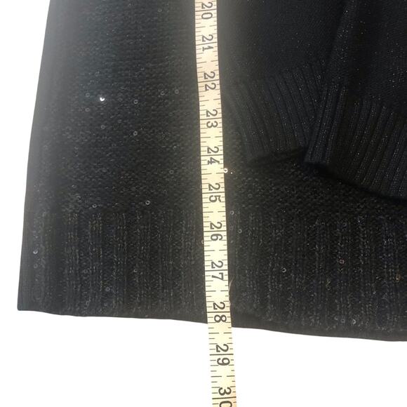 Charter Club Black Sparkle Tunic Sweater V Neck Long Sleeve - Picture 10 of 16